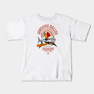 Baseball shark Kids T-Shirt